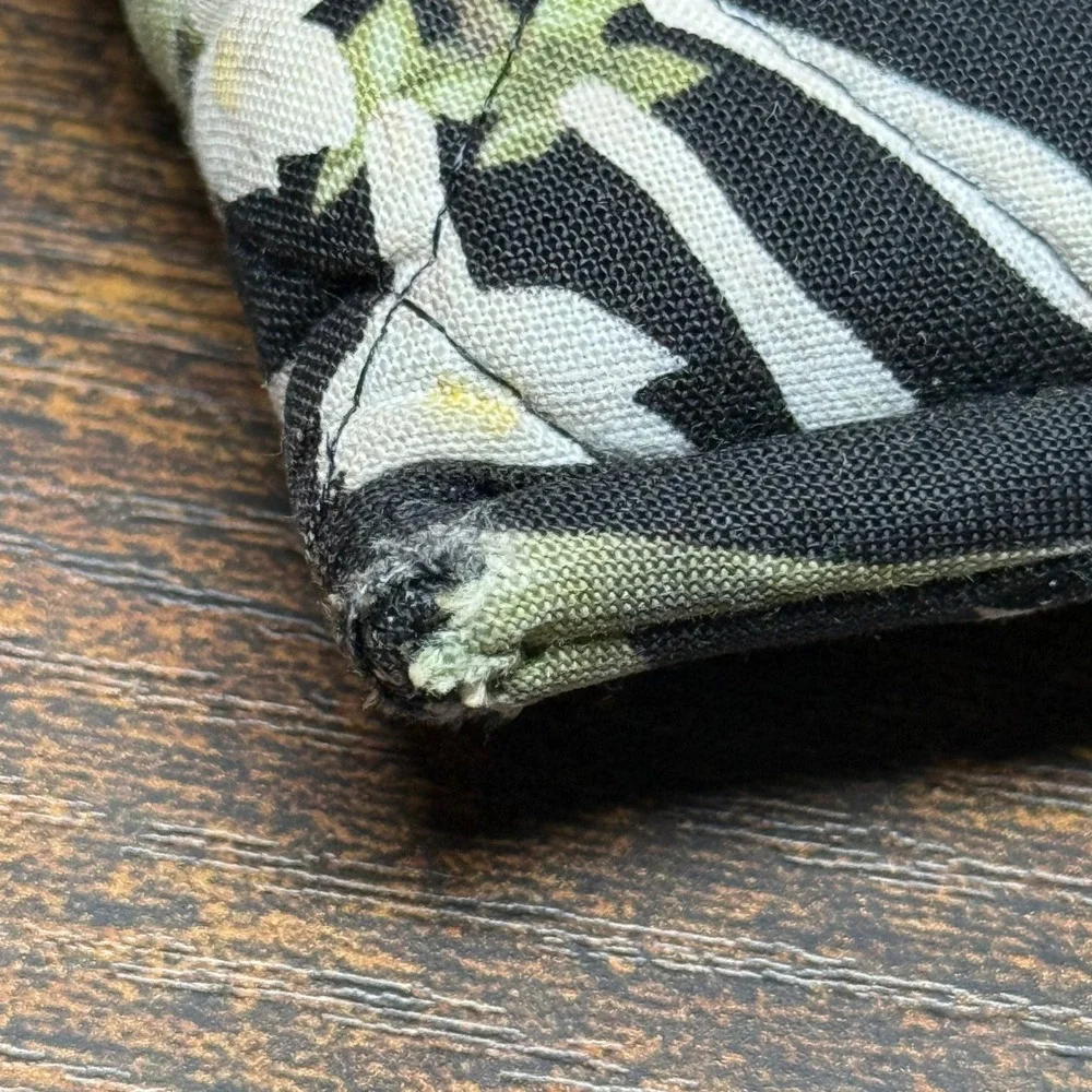 Vera Bradley Quilted Eyeglass Case Night and Day Black White Floral Padded Pouch